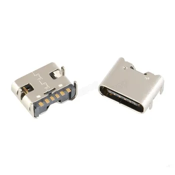 100TK SMD USB-3.1-pesa Tüüp-C naissoost baasi 6P lihtne tüüp 4 fikseeritud sõrmed suure praeguse kiire laadimine