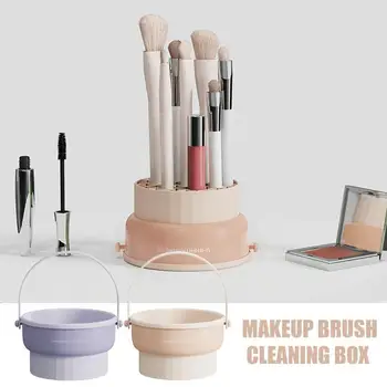 2 In 1 Meik Harja Hoidja Makeup Brush Cleaner Harja Kuivatamine Omanik Räni Brush Cleaner-Tähega Kosmeetiline Pintsel Korraldaja