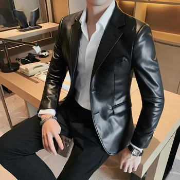 2023 aasta Sügisel, Talvel Brändi Riided Meeste Vabaaja nahktagi Meeste Slim Fit Fashion Nahast Vabaaja Jakid/Mees Mantlid S-3XL