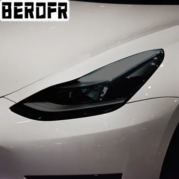 Auto Esitulede Tint Must kaitsekile Kaitse Taillight Läbipaistev TPU Kleebis Tarvikud Tesla Model 3 2017 2021-Kohta