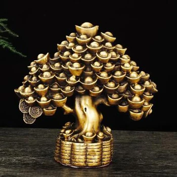 Puhas Vask Hiina Õnnelik Raha Puu Kaunistused Pot Puu Elutuba Kontoris Töölaua Kaunistus